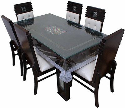 BONA SORT Self Design 6 Seater Table Cover(White, Plastic)
