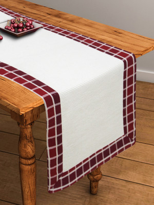 Flipkart SmartBuy Red, White 100 cm Table Runner(Cotton)
