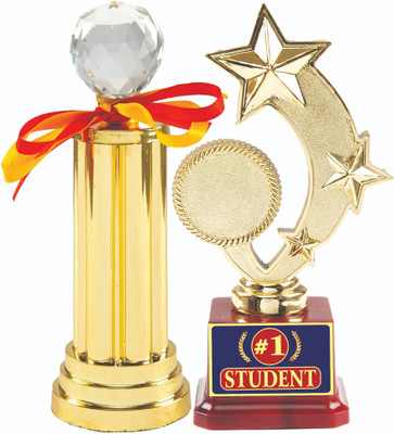 AARK INDIA Student Annual Day Institute Anniversary/Function Gift:1Stplace:Trophy:Award Combo Set (PC001580) Trophy(8.5 inch)