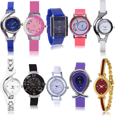NIKOLA Modern High Quality 10 Watch Combo For Girls And Women - G2-G6-G9-G13-G22-G24-G50-G54-G70-G122 combo watch Analog Watch  - For Men & Women