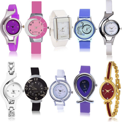 NIKOLA Latest Analogue 10 Watch Combo For Girls And Women - G4-G6-G9-G17-G19-G24-G50-G54-G70-G122 combo watch Analog Watch  - For Men & Women