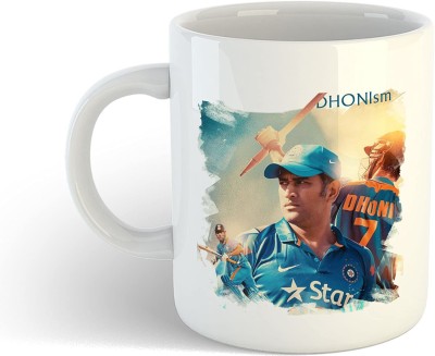 Vrantikar Unique Gift for Cricket Lover – Indian One of The Best Wicket Keeper in World and India Captain Best Printed for Cricket Fans (Two Sides Print) Ceramic Coffee Mug(325 ml)