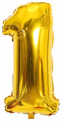 BanteyBanatey Solid Number 1 Letter Balloon(Gold, Pack of 1)