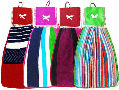 VORDVIGO Cotton 300 GSM Hand Towel Set(Pack of 4)