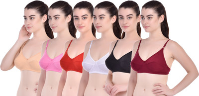 Zivosis Women Full Coverage Non Padded Bra(Red, Black, Maroon, Pink, White, Beige)