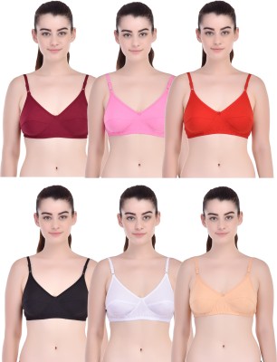 Sexy Bust Women Minimizer Non Padded Bra(Red, White, Maroon, Black, Pink, Beige)