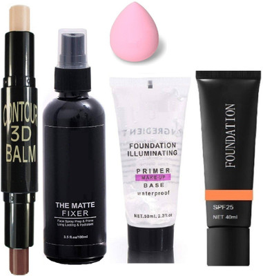 CIVAKI REVOLUTIONARY MAKEUP 3D BALM STICK WITH ALL GLAMOROUS GLOW SKIN FACE MAKEUP COMBO(5 Items in the set)