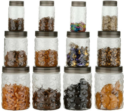 3D METRO SUPER STORE Plastic Grocery Container  - 300 ml, 650 ml, 1200 ml(Pack of 12, Multicolor)