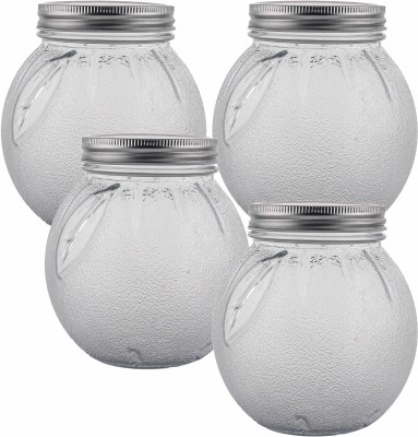 White Gold Glass Utility Container  - 500 ml(Pack of 4, Clear)