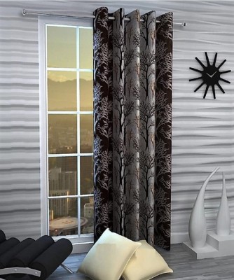 Flipkart SmartBuy 153 cm (5 ft) Polyester Window Curtain Single Curtain(Printed, Brown)
