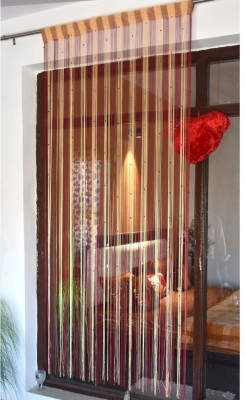 Pomp & Romp Premium Door String Beads 155 cm (5 ft) Blends, Polyester Transparent Window Curtain Single Curtain(Self Design, Motif, Maroon)