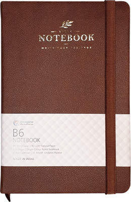 imagine Products Hard Bound Notebook B6 Notebook Ruled 192 Pages(Brown)