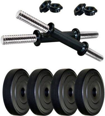 SBR 8 kg 4*2KG PVC PLATES =8KG WITH 2 ADJUSTABLE DUMBBELL ROD Home Gym Combo