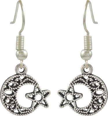 HIGH TRENDZ Oxidised German Silver Stylish Star Charm German Silver Drops & Danglers