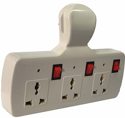 Kedy Extension Board Multi Plug Fuse Extension Board Switch with Individual Switches, LED Indicators and Spike Guard Three Pin Plug(White)