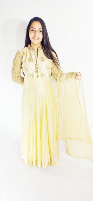 Garima Fashion Anarkali Gown(Gold)