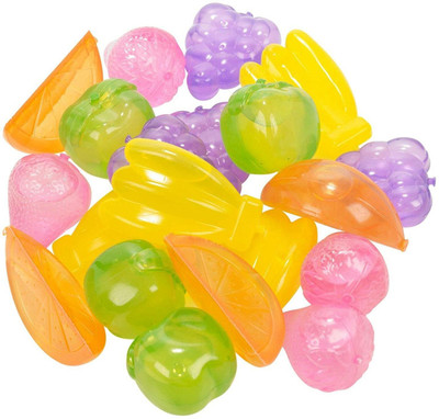 AL ATASH Reusable Fruit Shaped Ice Cubes, Ice Cubes Mould Filled with Pure Water Multicolor Silicone Ice Ball Tray(Pack of20)