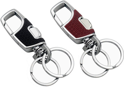 gtrp Antique Keychain for Men Stylish Or Girls Double Key Ring Hook Keychain Holder for Bikes Car Keychains Key Chain