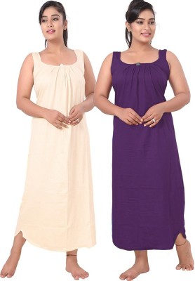 UNIQUE COLLECTONS Women Nighty Set(Purple, Beige)