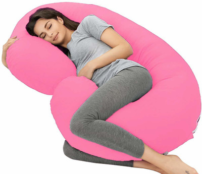 ANVANSA Microfibre, Polyester Fibre Solid Pregnancy Pillow Pack of 1(Pink)