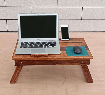 The Home Dekor Noh Lapdesk Wood Portable Laptop Table(Finish Color - Honey Finish)