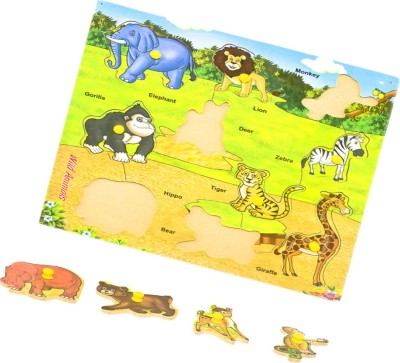Toyvala Wooden Jigsaw Puzzle Board for Kids - Wild/Forest Animal - Learning & Educational Gift for Kids(1 Pieces)