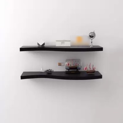 INDIAN DECOR SZY Decorative Four Wall Shelves MDF (Medium Density Fiber) Wall Shelf(Number of Shelves - 2, Black)