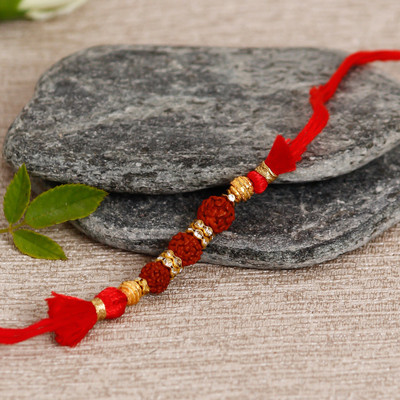 Flipkart SmartBuy Rudraksh D827_FSB Assorted, Zardosi Rakhi  Set(1 Designer Rudraksh Rakhi)