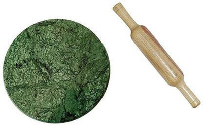 Yash Collections Yash Collections Green Marble Chakla Belan Rolling Pin & Board (Green, Pack of 1) Rolling Pin & Board(Green, Pack of 1)