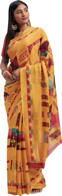 Shaily Retails Printed Daily Wear Georgette Saree(Mustard)