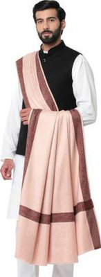 PASHTUSHS Viscose, Wool Self Design Men, Women Shawl(Pink)