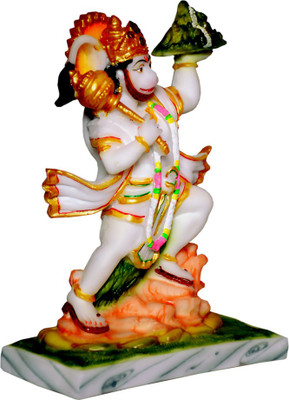 sai hastkala kendra Sidh Hanuman Ji Statue Murti Marble Finish , Hanuman Idol , Decorative Showpiece  -  21.5 cm(Marble, White)