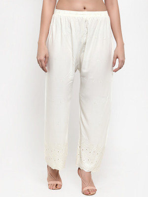 MIAZ LIFESTYLE Regular Fit Women Cream Trousers