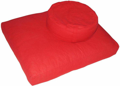 Oscar Home Zafu and Zabuton Meditation Cushions Yoga Blocks(Red Pack of 2)