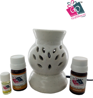 GIFDECO SANDALWOOD 10 ML, MAGNET 10 ML, LEMON GRASS 3 ML Diffuser Set, Diffuser, Aroma Oil ED-MW-07(4 Units)