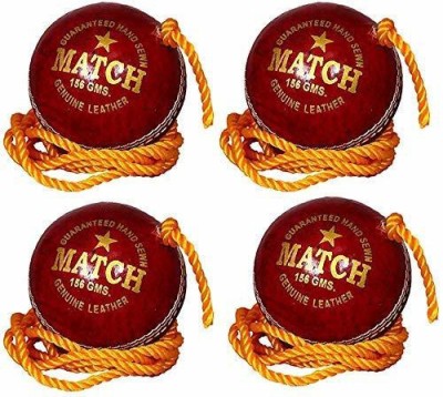 Ankaro Club Red Leather Cricket Hanging, Knocking & Practice Ball ( Pack Of 4 ) Cricket Leather Ball(Pack of 1)