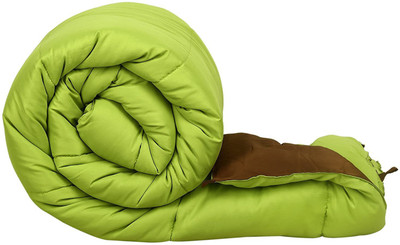 RAASO Solid Single Comforter for  Mild Winter(Microfiber, Brown, Lemon green)
