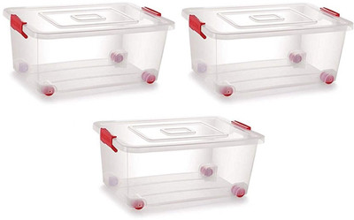 AK HUB Plastic Utility Container  - 16 L(Pack of 3, White)