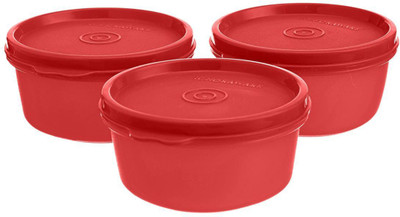 Signoraware Plastic Grocery Container  - 200 ml(Pack of 3, Red)