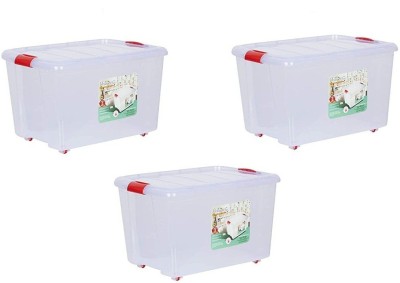 AK HUB Plastic Utility Container  - 25 L(Pack of 3, White)