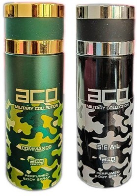 aco PERFUMES COMMANDO and S.E.A.L. Perfume Body Spray 200ML Deodorant Spray  -  For Men & Women(400 ml, Pack of 2)