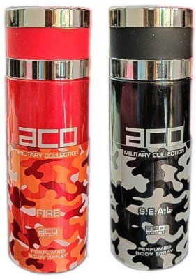 aco PERFUMES FIRE and S.E.A.L. Perfume Body Spray 200ML Deodorant Spray  -  For Men & Women(400 ml, Pack of 2)