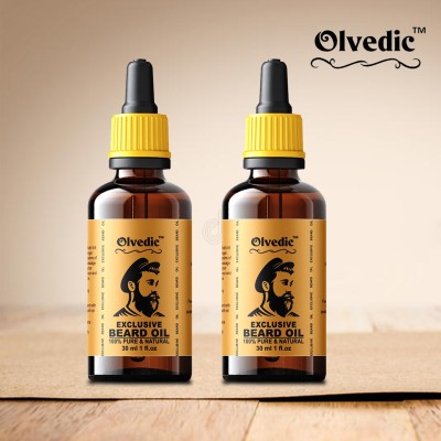 Olvedic New Exclusive Beard Growth Oil For ( Royal Beard Look)- Hair Oil (30 ml) Pack Of 2 Bottle 60 ml Hair Oil(30 ml)