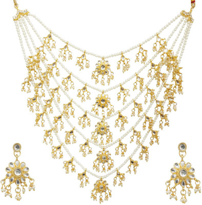 Anahat collection Alloy White, Gold Jewellery Set(Pack of 1)