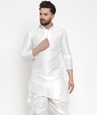 kaifoo Men Self Design Ethnic Dress Kurta(White)