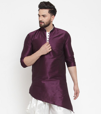 kaifoo Men Self Design Ethnic Dress Kurta(Purple)