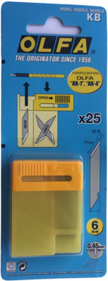 Olfa KB Metal Grip Hand-held Paper Cutter(Set Of 25, Silver)