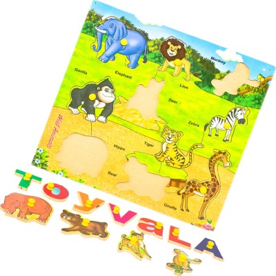 Toyvala Wooden Jigsaw Puzzle Board for Kids - Wild Forest Animal - Learning & Educational Gift for Kids(1 Pieces)