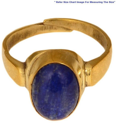 Takshila Gems Natural Lapis Lazuli Stone Ring Lab Certified Adjustable Ring in Panchdhatu (5 Metals), Lajward Stone Ring (12 Ratti / 10.80 Carat) Stone Lapis Lazuli Ring
