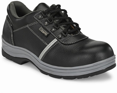 Ozarro Steel Toe Leather Safety Shoe(Black, S1, Size 8)